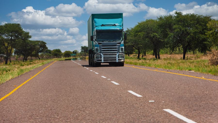 Freight lorry on a Tanzanian highway